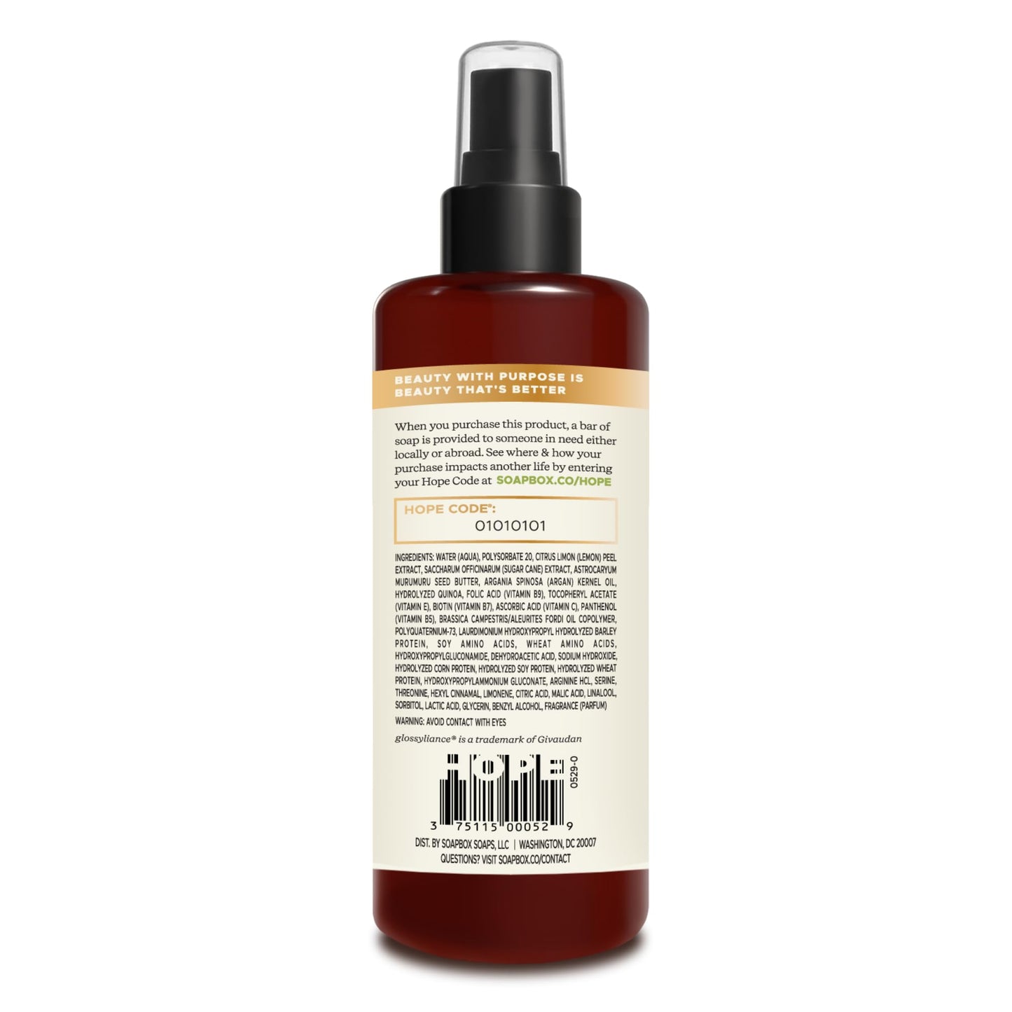 Soapbox Blowout Brilliance, 3-In-1 Volume, Shine & Heat Protectant Spray for Hair - Leaves Hair Shiny, Smooth, Lifted & Protected - Lightweight Thermal Protection with Anti Frizz Smoothing - 8oz