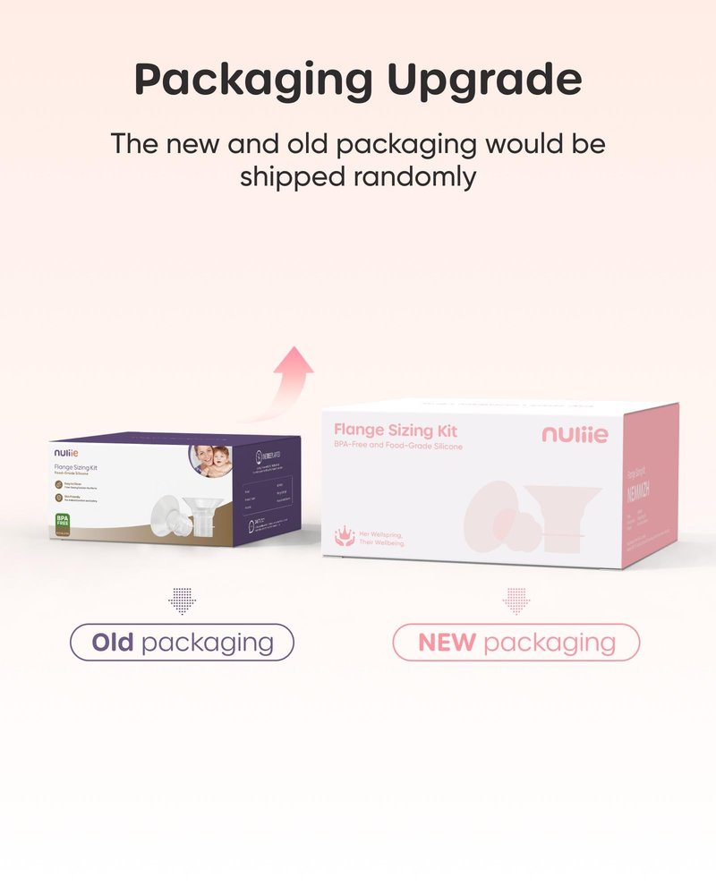 Nuliie 3-in-1 Flange Sizing Kit 13/15/17/19/21mm for 24mm Electric Double Breast Pump Flange/Shield, 10PCS Silicone Flange Inserts to Boost Pumping Efficiency & Comfort, BPA-Free Essential for Moms