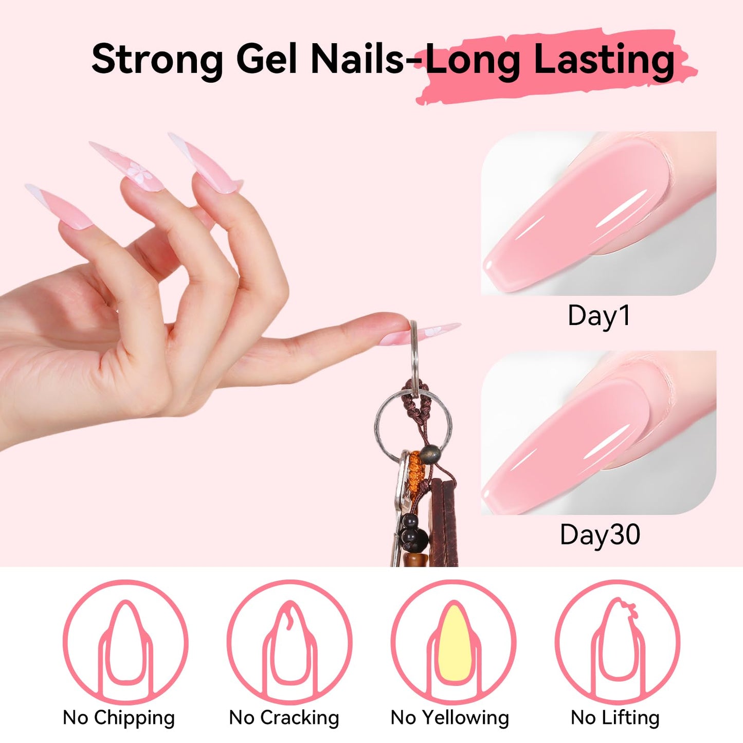 Makartt Poly Nail Gel 50ML: Natural Pink Gel Builder for Extension