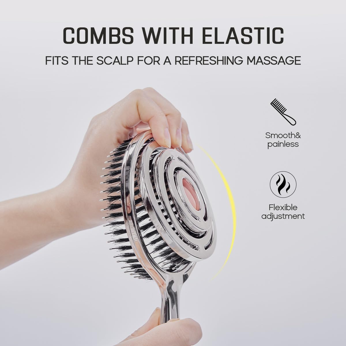 HALOVIDA Hair Brush - Double Layer Boar Bristle & Nylon Detangler for Smooth, Frizz-Free Hair | Scalp Massage Cushion