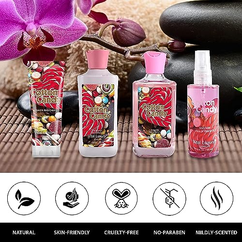 Cotton Candy Bath & Body Gift Set - 4-Piece Travel Size Spa Collection
