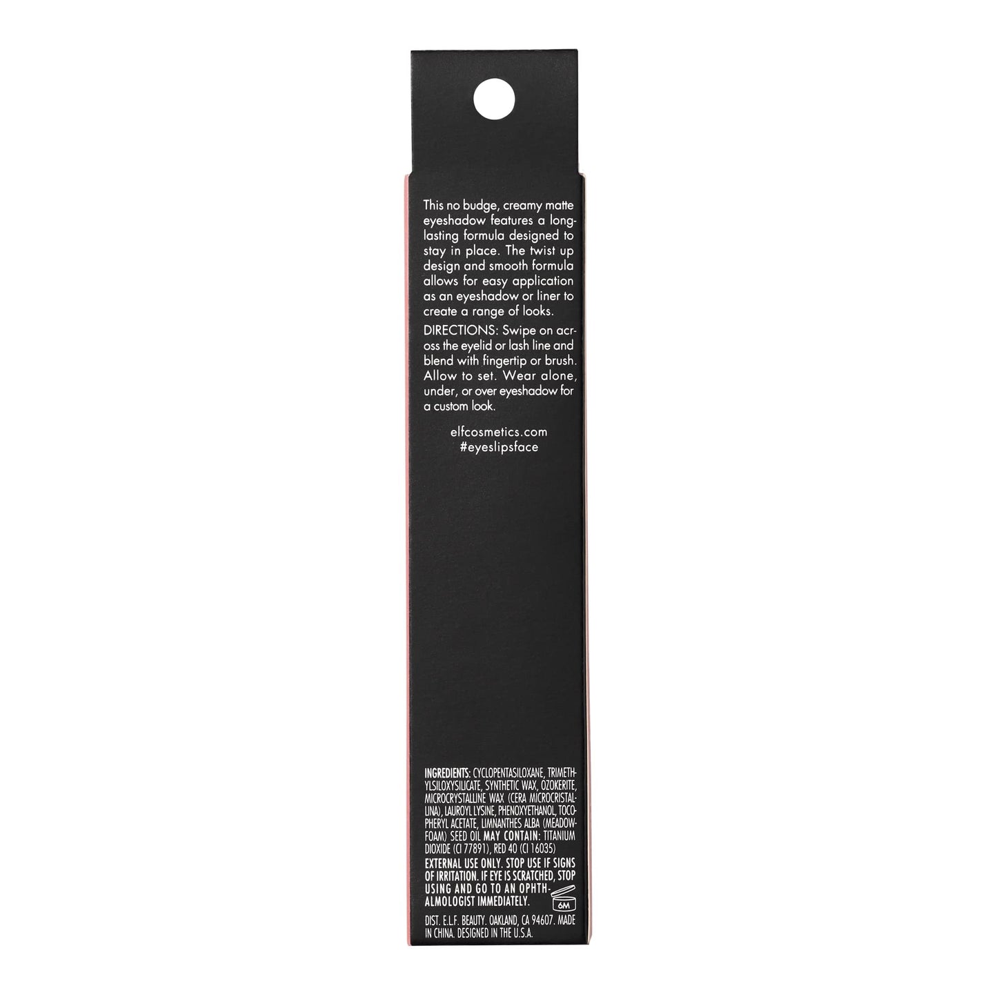 e.l.f. No Budge Matte Shadow Stick, One-Swipe Cream Eyeshadow Stick, Long-Wear & Crease Resistant, Matte Finish, Vegan & Cruelty-Free, Bombshell