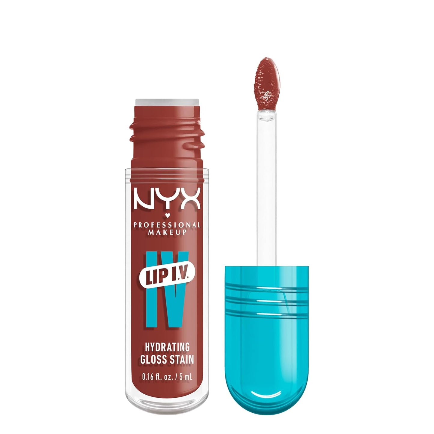 NYX Lip IV Hydrating Glossy Lip Stain | Long-Lasting Vegan Formula with 12 HR Hydration - Hydra Honey (Brown)