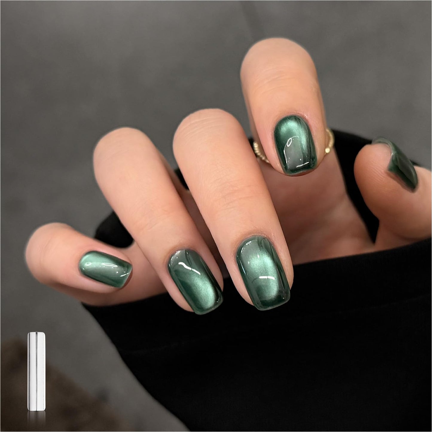 Glassy Cat Eye Gel Nail Polish - 16ml Holographic UV Gel with Magnet | Silvery Moonlight Reflective Finish