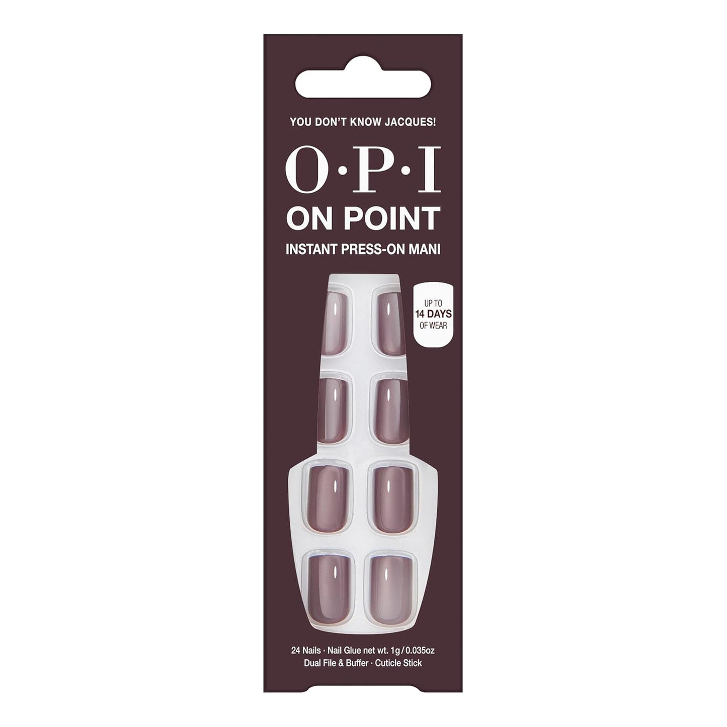 OPI On Point Press On Nails - Short Round & Squoval Nail Art | 24 Count with Glue | Long-Lasting & Reusable