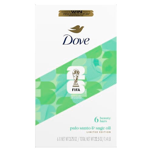 Dove FIFA Beauty Bar Soap with Palo Santo & Sage Oil, 6 Count