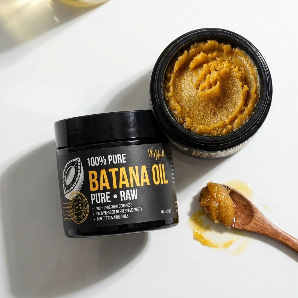 Batana Oil for Hair Growth - Raw Unrefined Natural Moisturizer | Cold-Pressed from Honduran Palm Nut - 4 oz