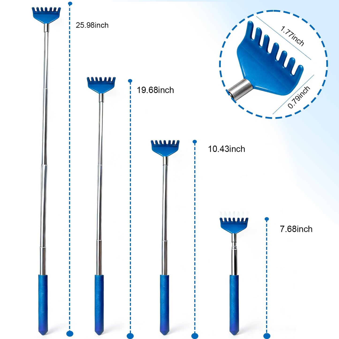 ZMOIVOK 6 Pack Back scratchers Set,Rubber Handles and Stainless Scratch Heads Back Scratcher Extendable,for Back,Neck,Shoulders,Beautiful Present Packaging Gifts for Thanksgiving,Christmas (Mix)