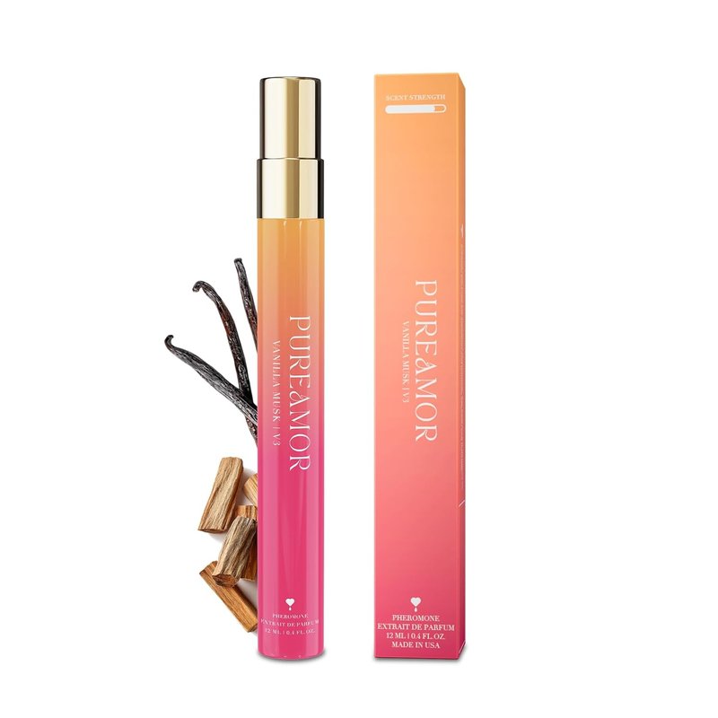 PUREAMOR Pheromone Perfume for Women - Vanilla Musk Extrait de Parfum | Long-Lasting Travel Size 0.4 oz / 12ml