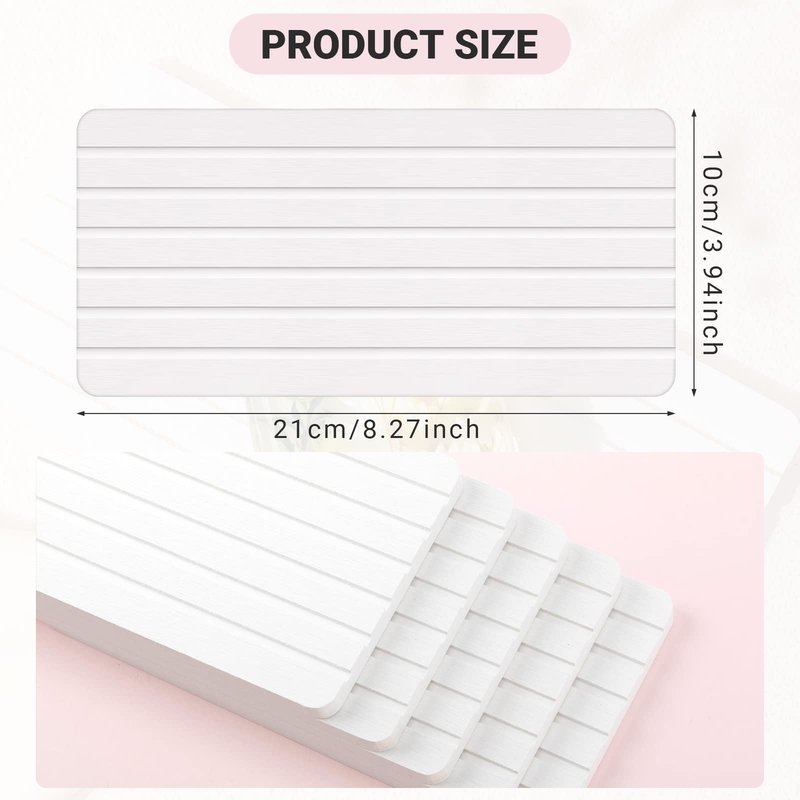 Lallisa Water Absorbing Stone Water Absorbent Diatomite Coasters Grooved Design White Diatomite Tray for Soap Kitchen Bathroom Bottle Shower Toothbrush (8.27 x 3.94 Inch,5 Pcs)