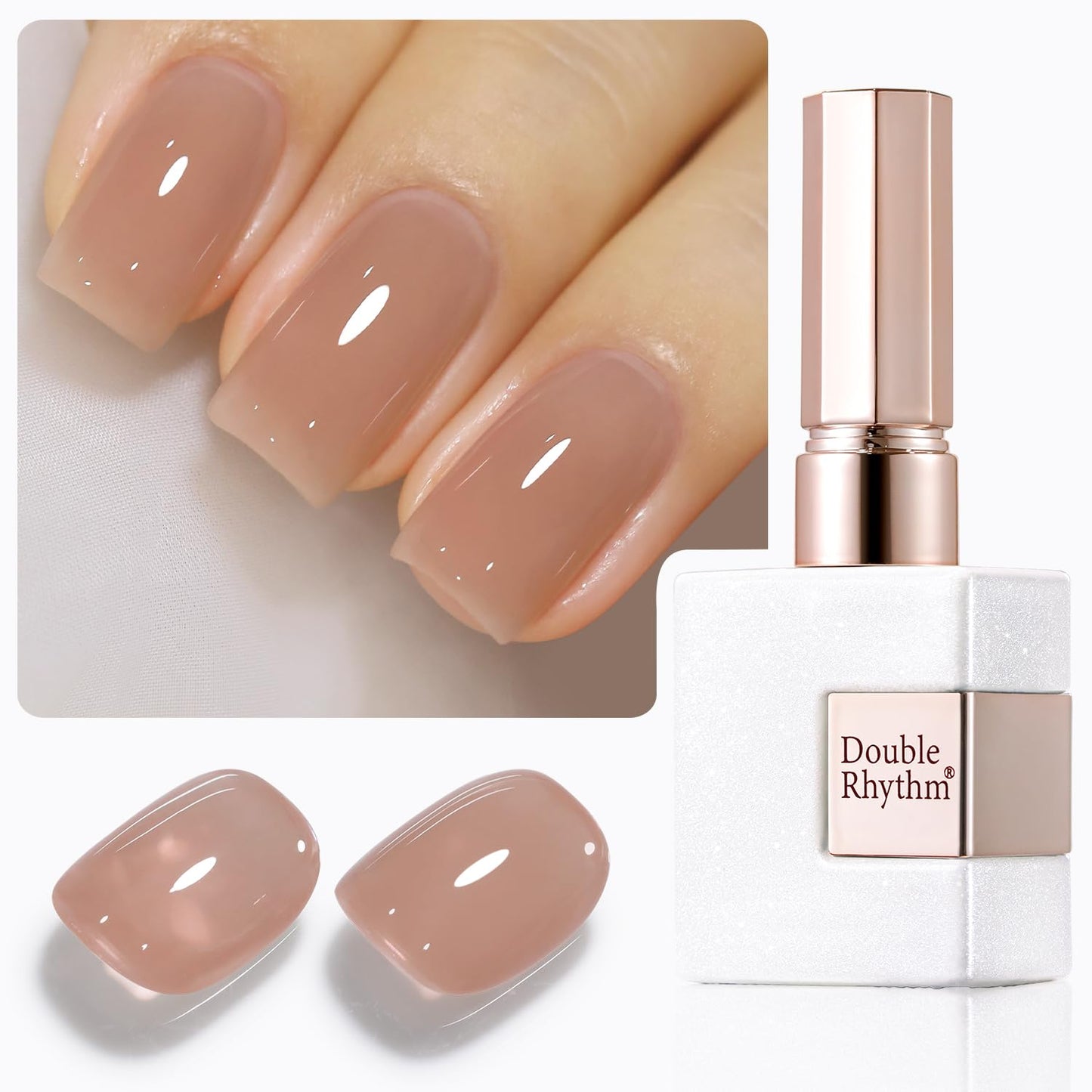 Gel Nail Polish - Translucent Light Milky Pastel for DIY Manicure | 0.5 Oz Rose Pink