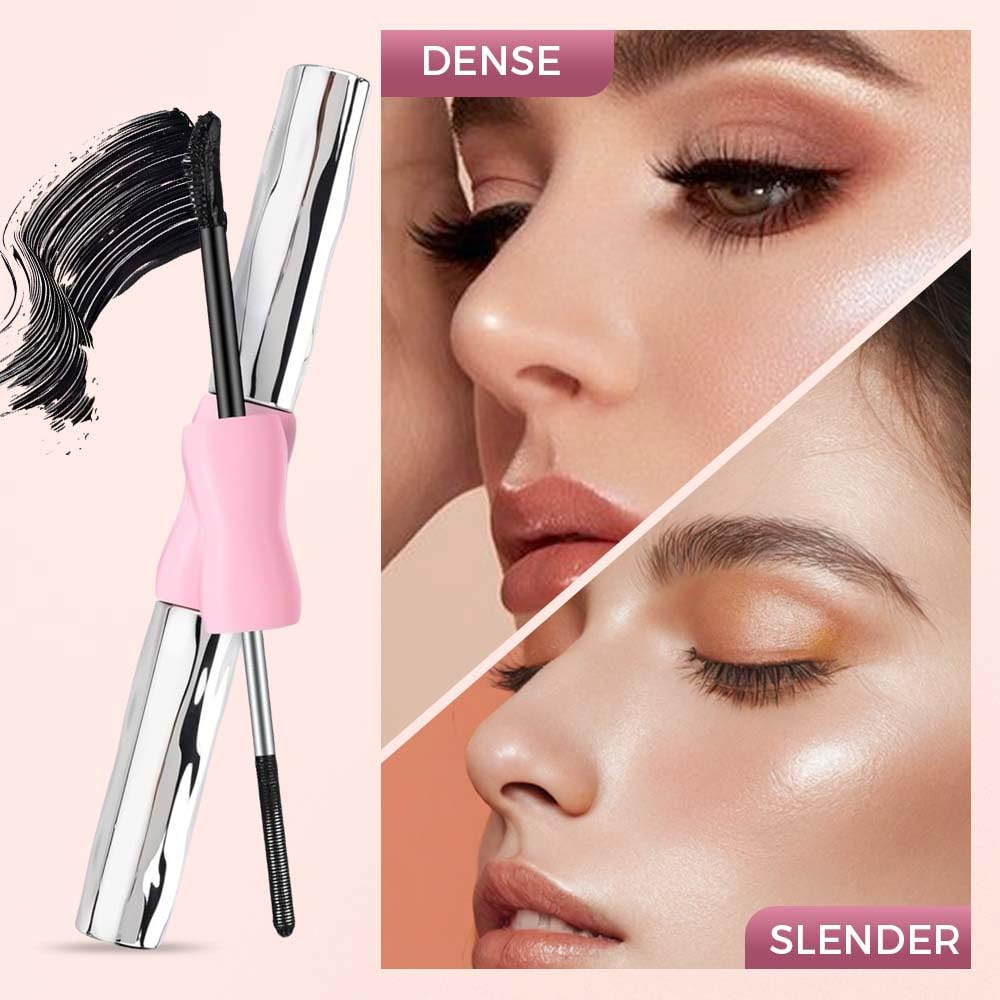 Waterproof Fibre Mascara, Tubular Mascara with Built-in Lash Primer, Volumizing Mascara for Daily Makeup, Natural And Non-Smudged (1pc)