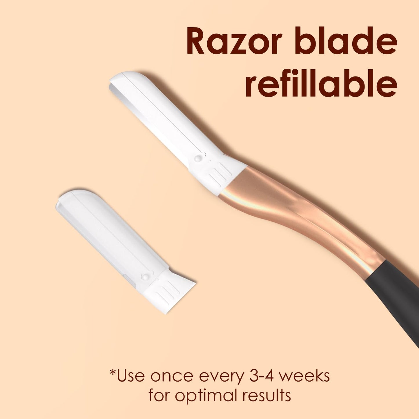 THURLADY Dermaplane Razor, Eyebrow & Face Razors for Women, Exfoliating Facial Razor with Microblades, Dermaplaner & Dermaplaning Tool for Women Face Peach Fuzz Removal, 1 Handle 10 Refills, Rose Gold