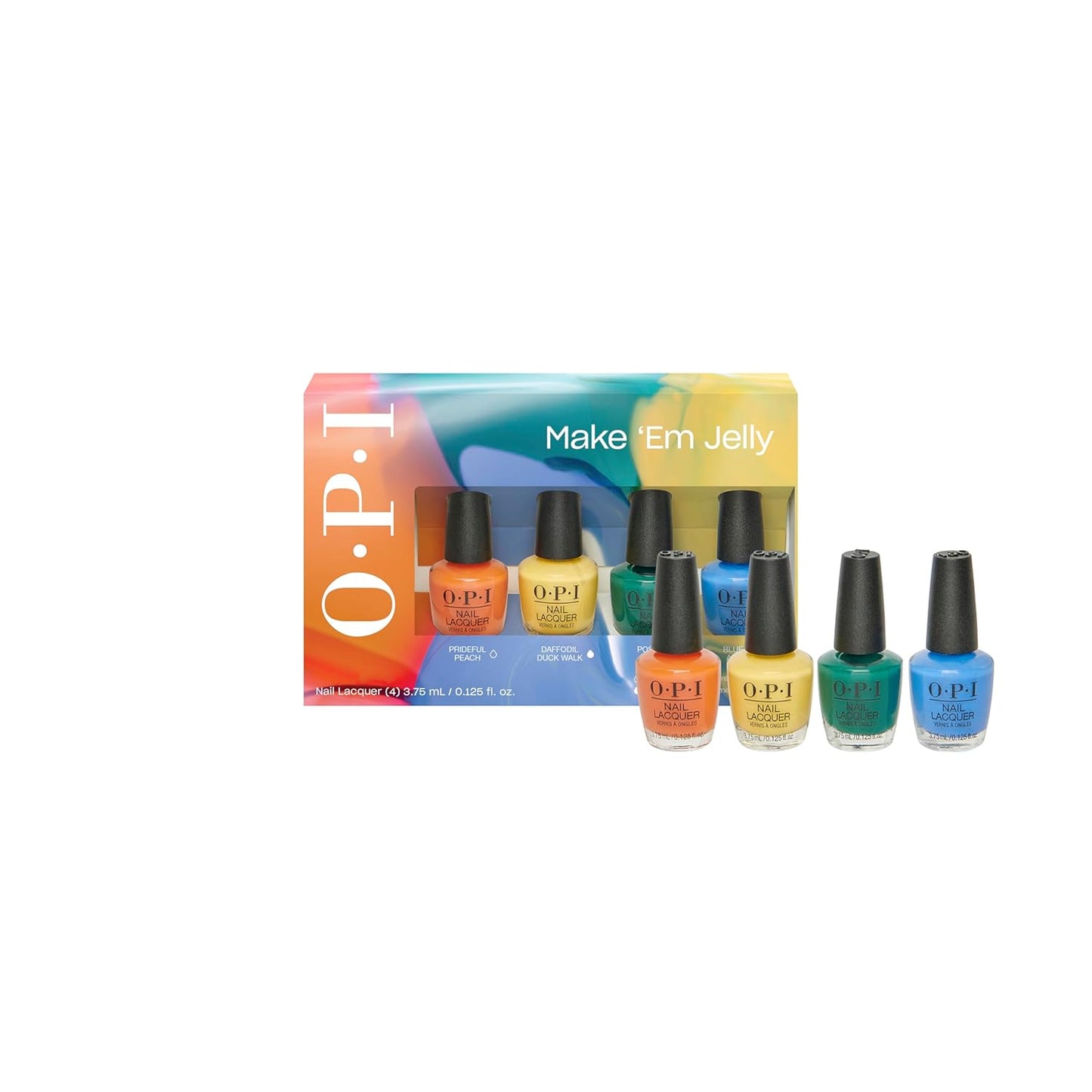 OPI Nail Lacquer Mini Pack - 4 Crème Summer Shades | Chip Resistant Nail Polish Gift Set | Make 'Em Jelly! Collection