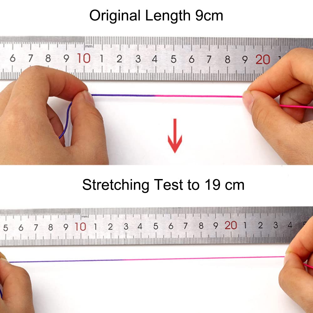 LUSTEMBER 1mm Stretchy Bracelet String, Sturdy Rainbow Elastic String Elastic Cord for Jewelry Making, Necklaces, Beading and Crafts