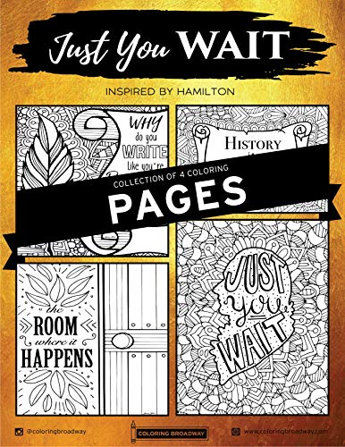 Hamilton Inspired Coloring Pages - Set of 4, Perfect Gift for Broadway Lovers