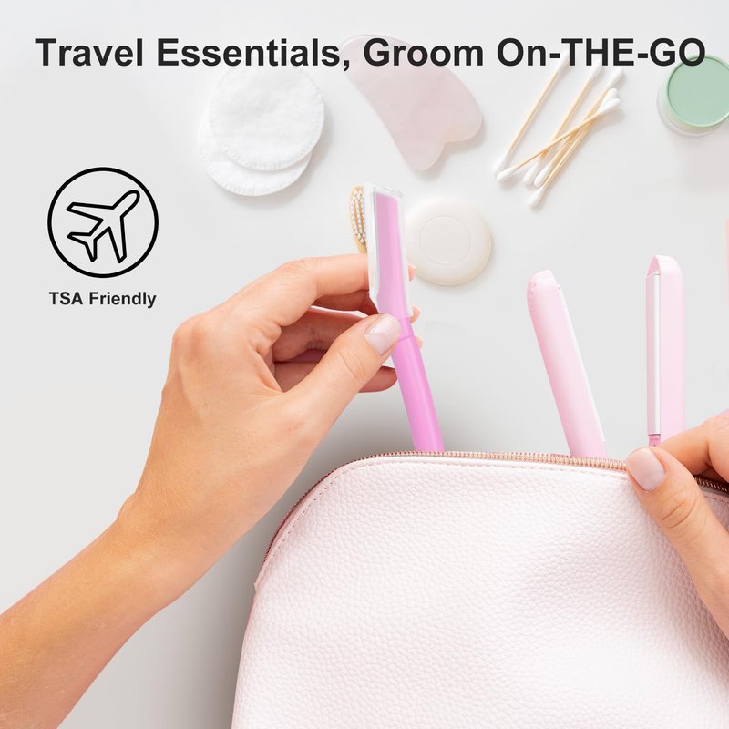 Dermaplane Razor, Face Razors for Women, Dermaplaning Tool with Microblades for Face, Gentle Facial Exfoliation, Peach Fuzz Removal and Eyebrow Shaping, Skin Care Tool for Smoother Skin, Lavender