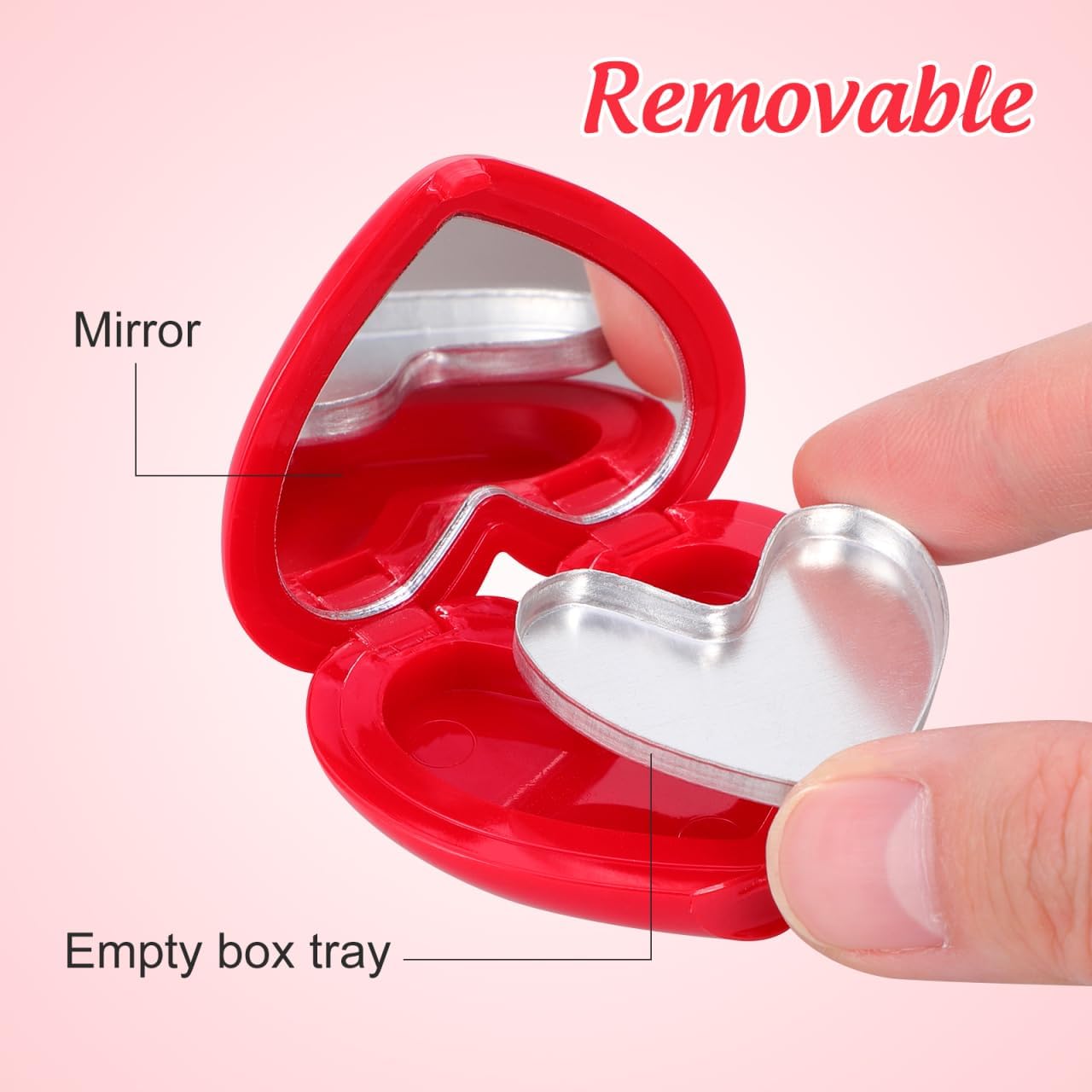 Portable Makeup Palette - Cute Heart Shape Mini Eyeshadow & Lipstick Case | 4Pcs Refillable Set
