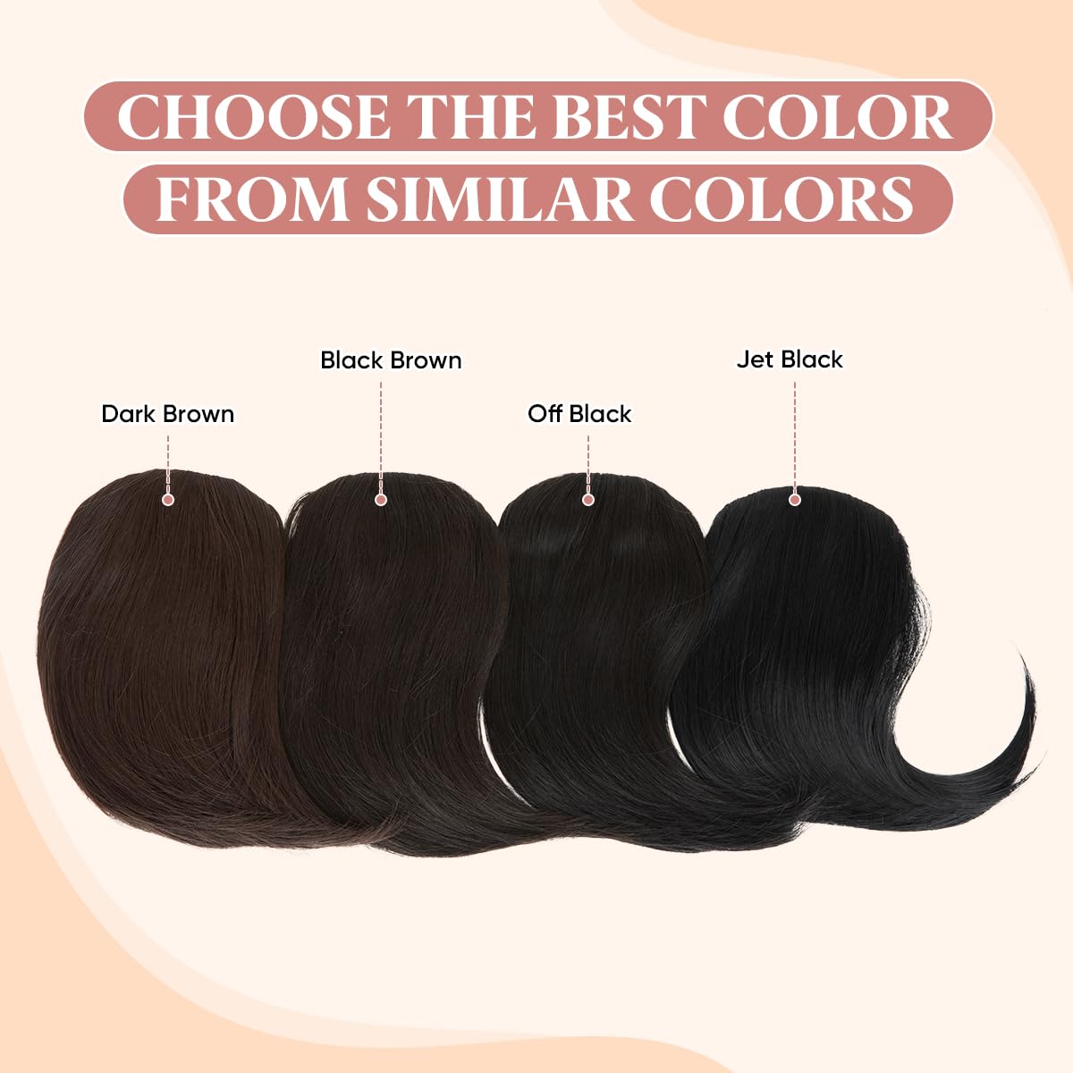 SARLA Clip in Side Bangs Extension Straight Synthetic Fake Bangs One Piece for Women Heat-resistant Fiber B2