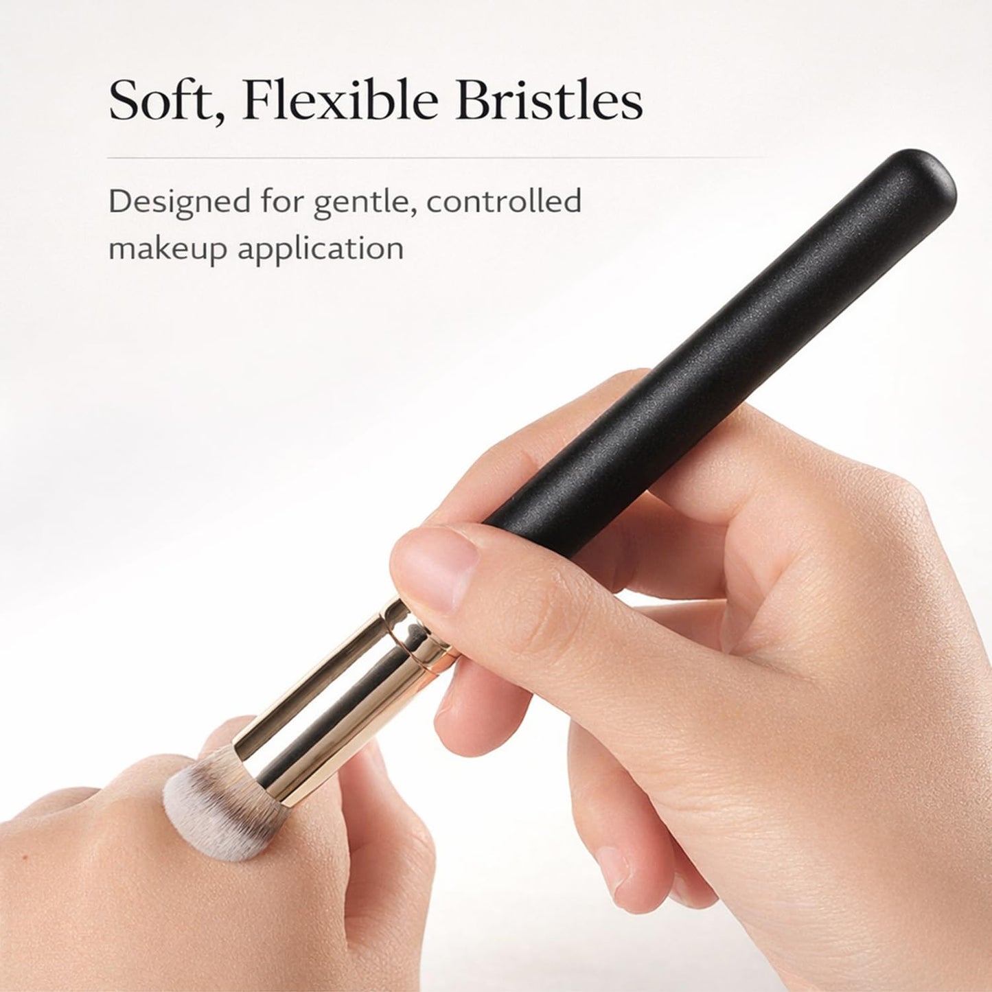 Makeup Brushes Set - 3 Pcs Foundation, Concealer & Eyeshadow Brushes | Angled Tools for Liquid, Cream & Powder Application