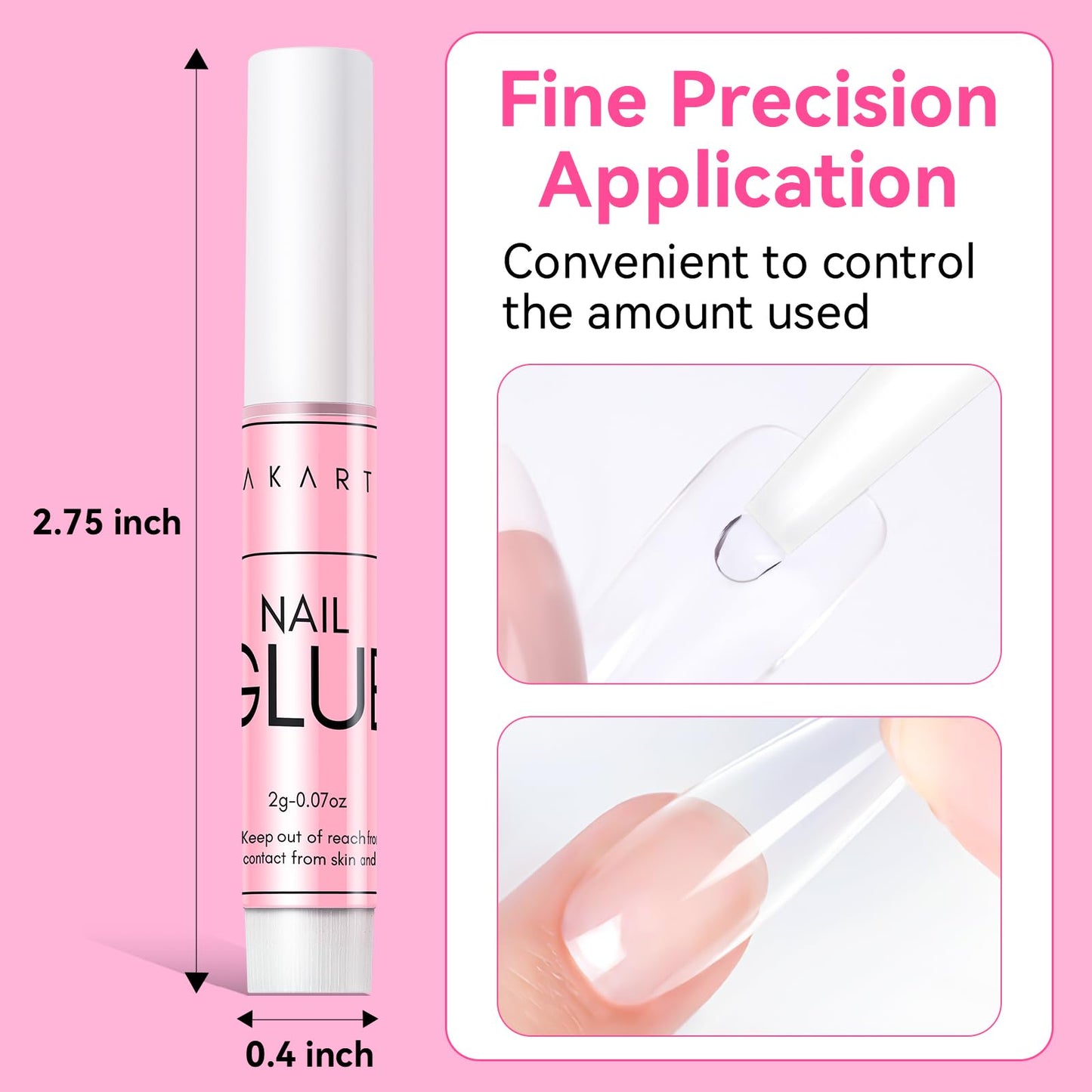 Makartt Nail Glue for Press On Nails, 10 x 2g，5-10s Fast Air Dry No UV Lamp, Hema-Free Strong Bond for Nail Tips, Fake Nails, Broken Nail Repair & Decor, Easy-to-go for Beginner & Salon Nail Techs