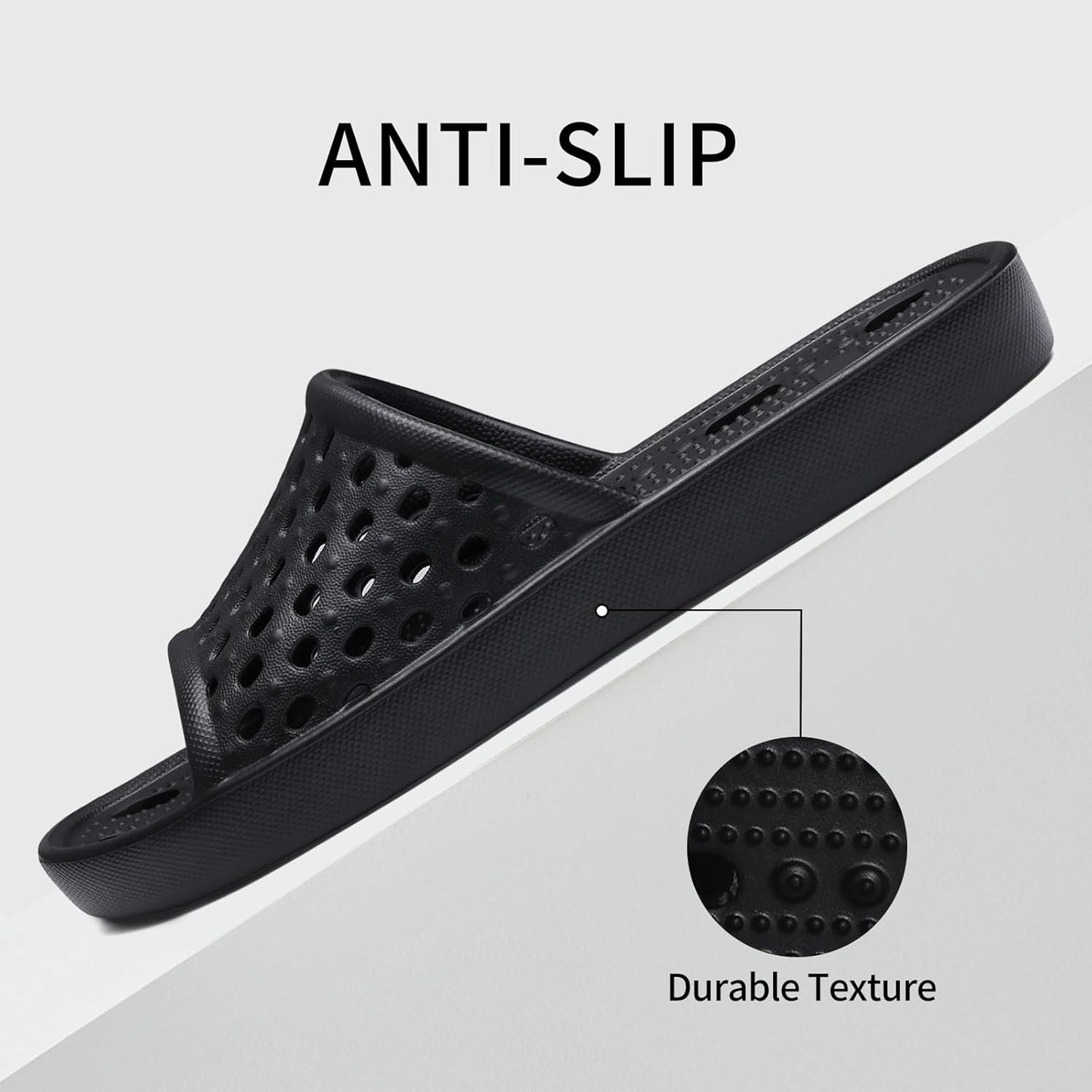 Shower Shoes for Women - Non-Slip Quick Dry Slippers | Lightweight Pool Sandals with Drain Holes for Beach & Gym
