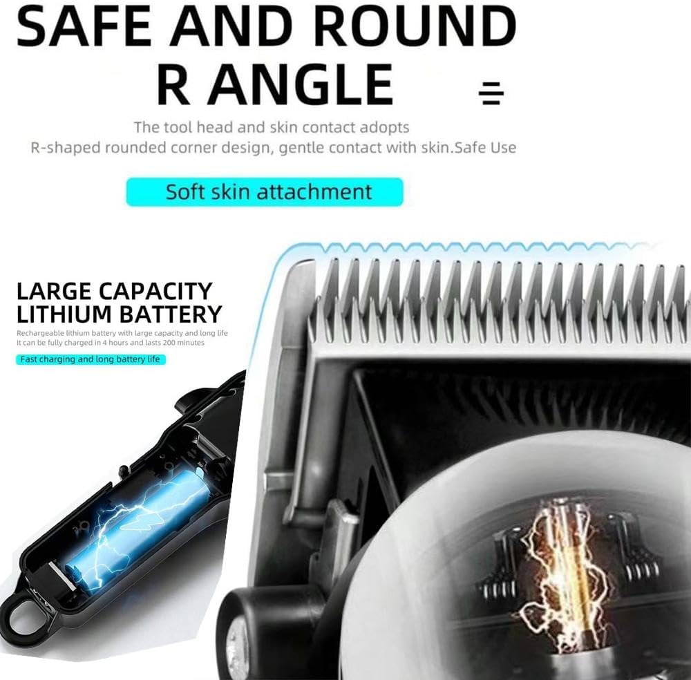 Professional Hair Clippers for Men - Cordless T-Blade Trimmer | Rechargeable Beard & Hair Cutting Tool