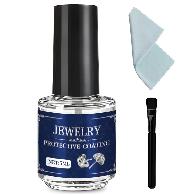 kuailaya Jewelry Sealant, Jewelry Protective Coating Forming an Efficient Isolation Barrier Invisible Protection Scratch-Resistant for Earrings Necklaces Bracelets Watches, 5ml