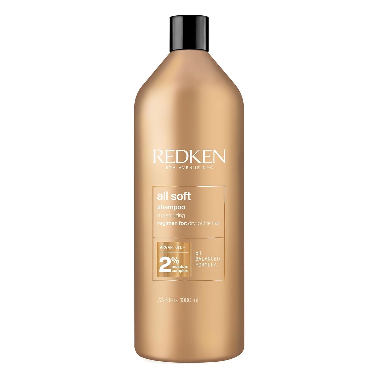 Redken All Soft Shampoo - Moisturizing Formula with Argan Oil | Hydrates Dry Hair & Adds Shine