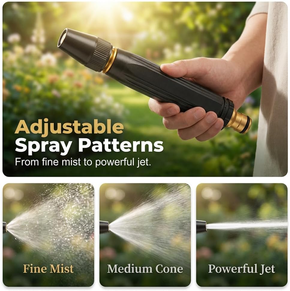 High Pressure Power Washer Nozzle Set - Multi-Function Spray Gun with 3 Modes | Ideal for Yard, Pets, and Car Cleaning (2 PCS)