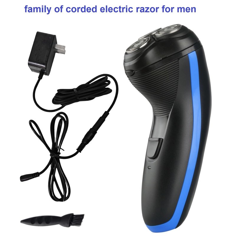 VSTSERIES Corded Electric Razor for Men,Face and Bald Head Shaver,3D Rotary Close Shaving Machine.Plug in 10 000RPM Powerful Razor for Bold Heavy Hair,24w Stubble Beard Clipper with Pop-up Trimmer