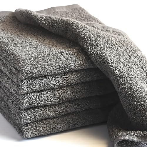 LIVINATI Soft Cotton Wash Cloths - 12 Pack, 12"x12" for Face & Body