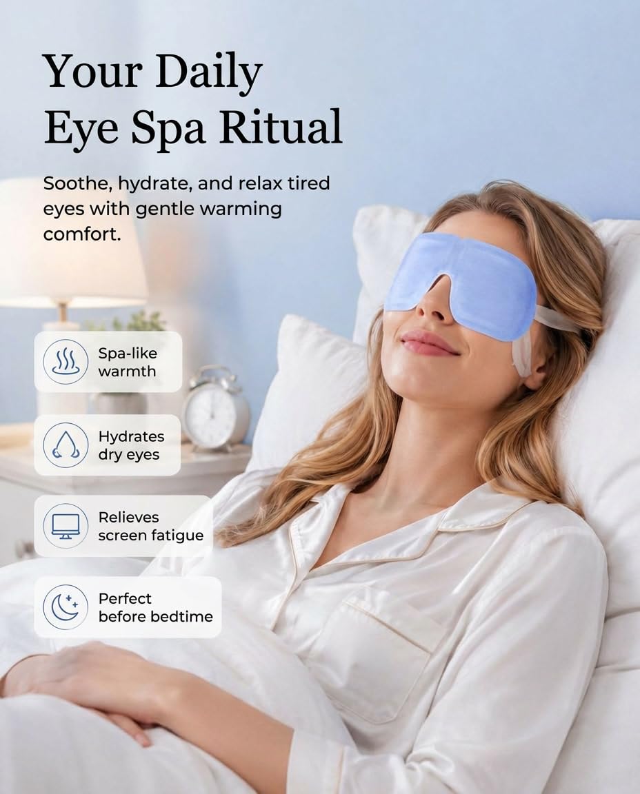 Steam Eye Masks - 16 Pack Self-Heating Warm Compress for Dry Eyes, Stye Relief & Stress Relief | Travel Essential, Unscented