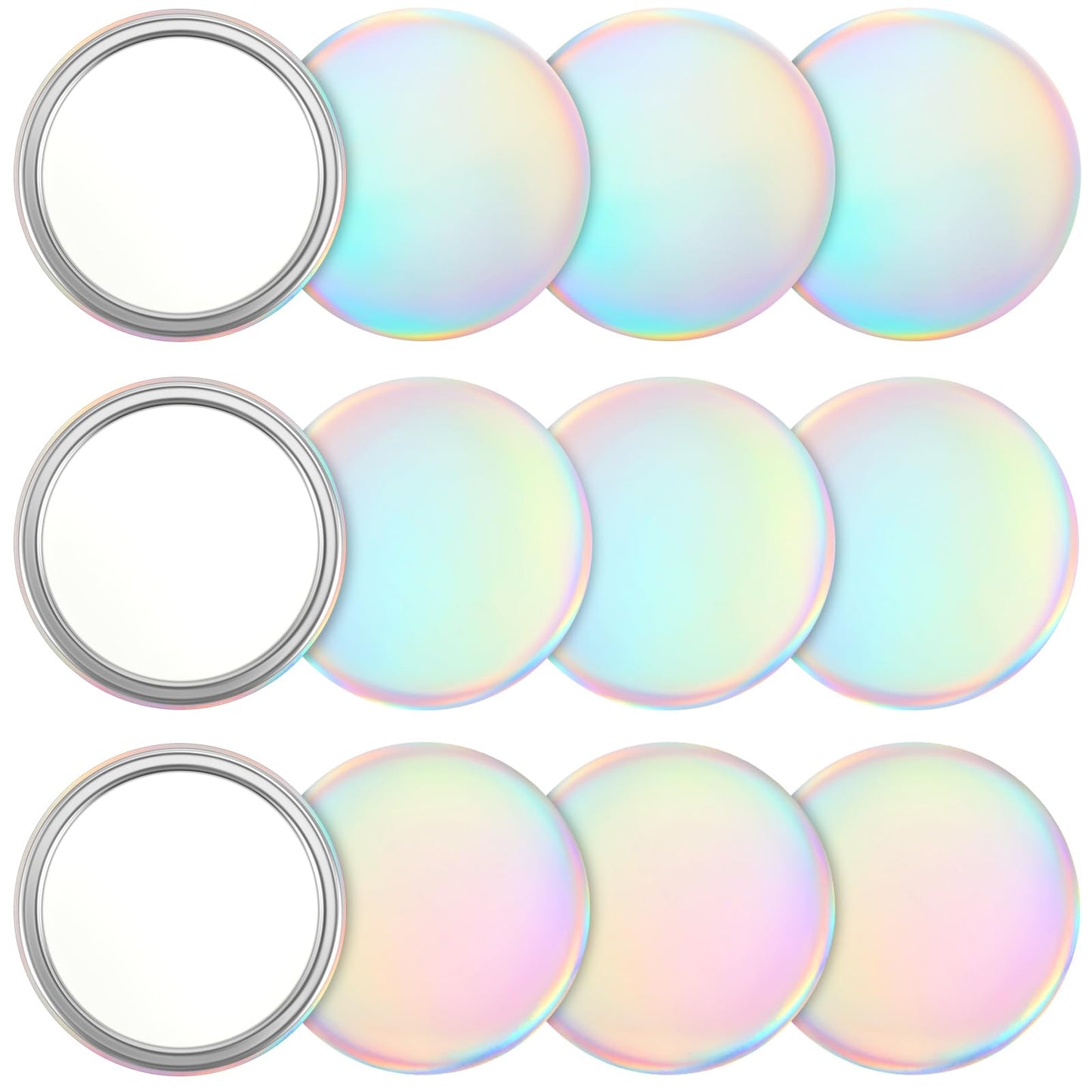 Qunclay 12 Pcs 2. 76'' Compact Mirror Bulk Gifts Mini Pocket Mirror Holographic Iridescent Small Round Makeup Glass for Purse Goody Bag Stuffers Women Teacher Girls Party Favors Travel Daily