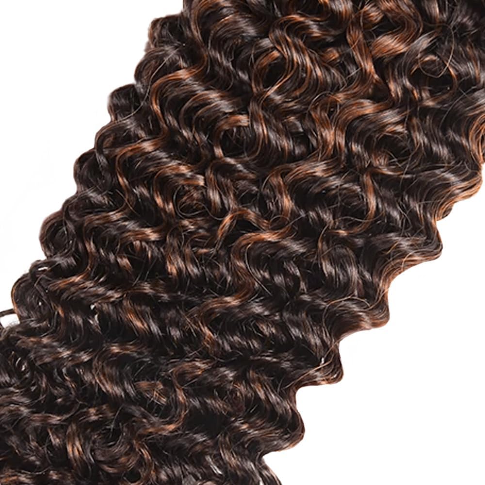 Highlight Bundles Human Hair P1B30 Kinky Curly Bundle 22 24 26 Inch 8A Grade Peruvian Virgin Hair 3 Bundles Soft And Shiny Hair Weave For Black Women