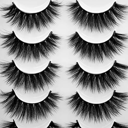 LANFLOWER 20 Pairs False Eyelashes - Fluffy 3D Faux Mink Dramatic Lashes