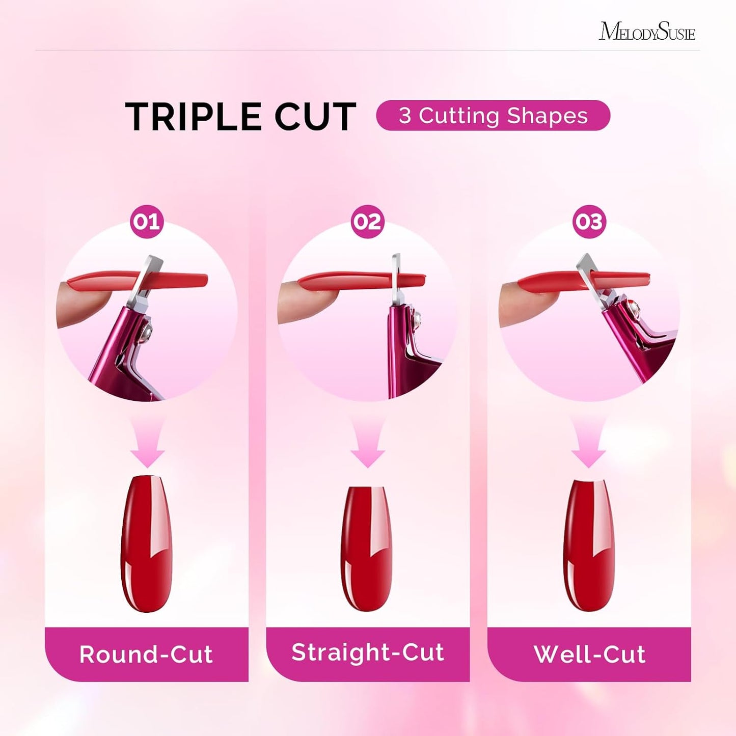 Acrylic Nail Clippers - Adjustable Stainless Steel Trimmer for Fake Nails | Manicure Tool in Plum