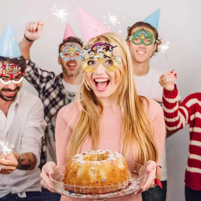 Cartoon Themed Party Set - 16Pcs Decorative Glasses for Cosplay | Perfect for Birthday Parties & Gifts