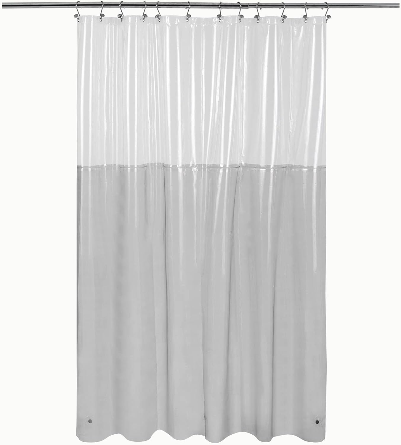 Clear Plastic Shower Liner - Premium Waterproof PEVA Curtain with Rustproof Grommets & 3 Magnets | Standard Size