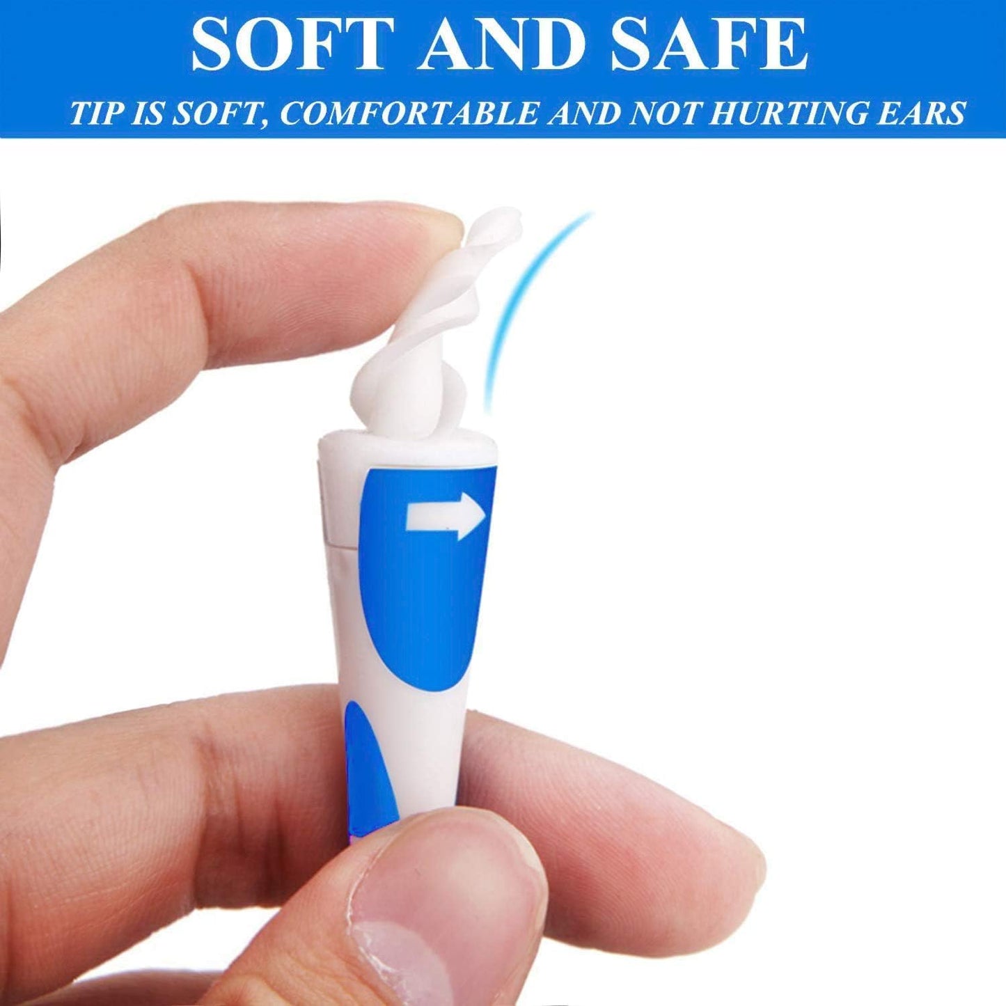Earwax Removal Tool - QGrips Spiral Ear Cleaner Kit with 16 Soft Replacements | Safe & Reusable