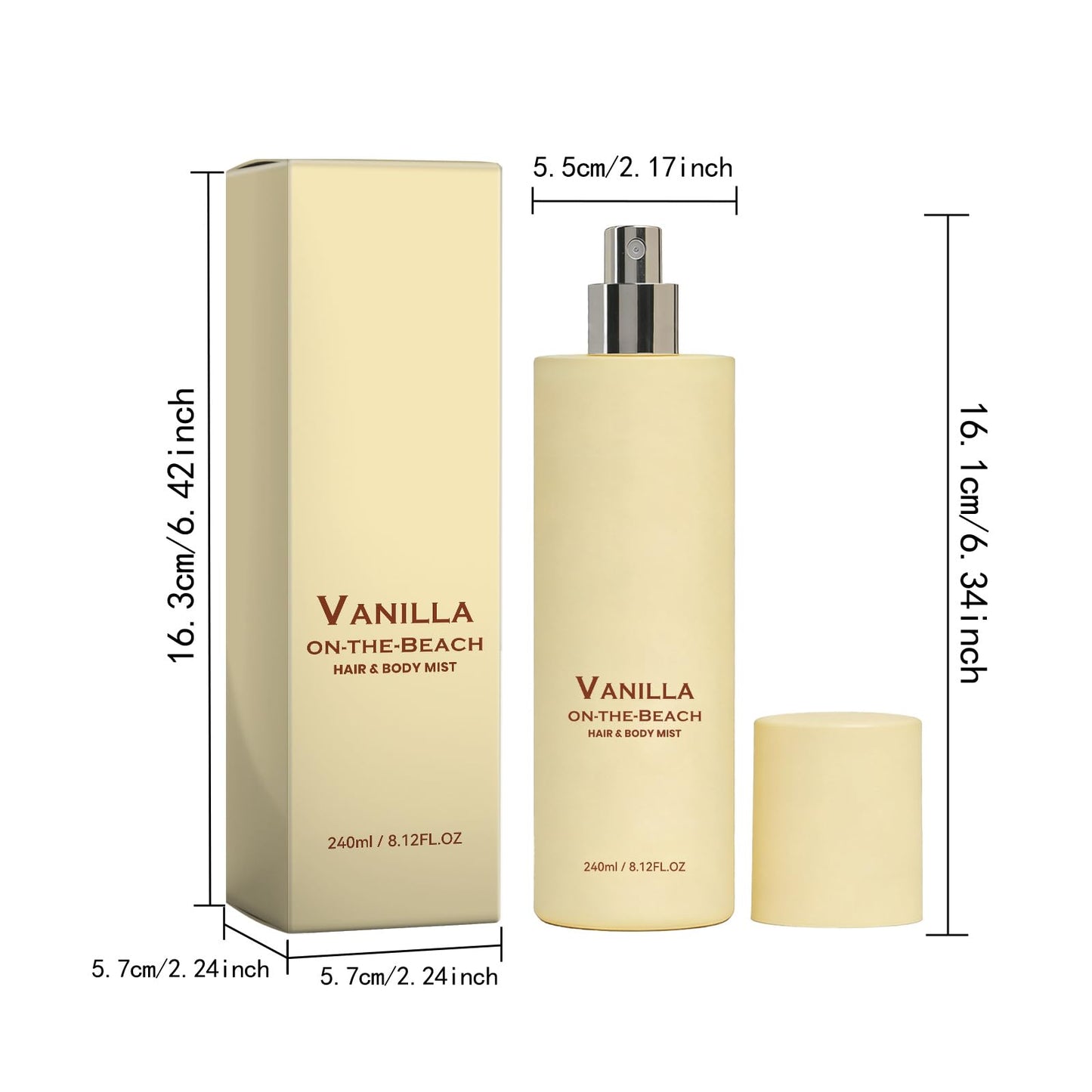 Vanilla Ocean Fragrance Spray, Natural Vanilla & Ocean Scent, Long-Lasting Fresh Fragrance, Lightweight & Non-Sticky, Portable Body & Room Spray