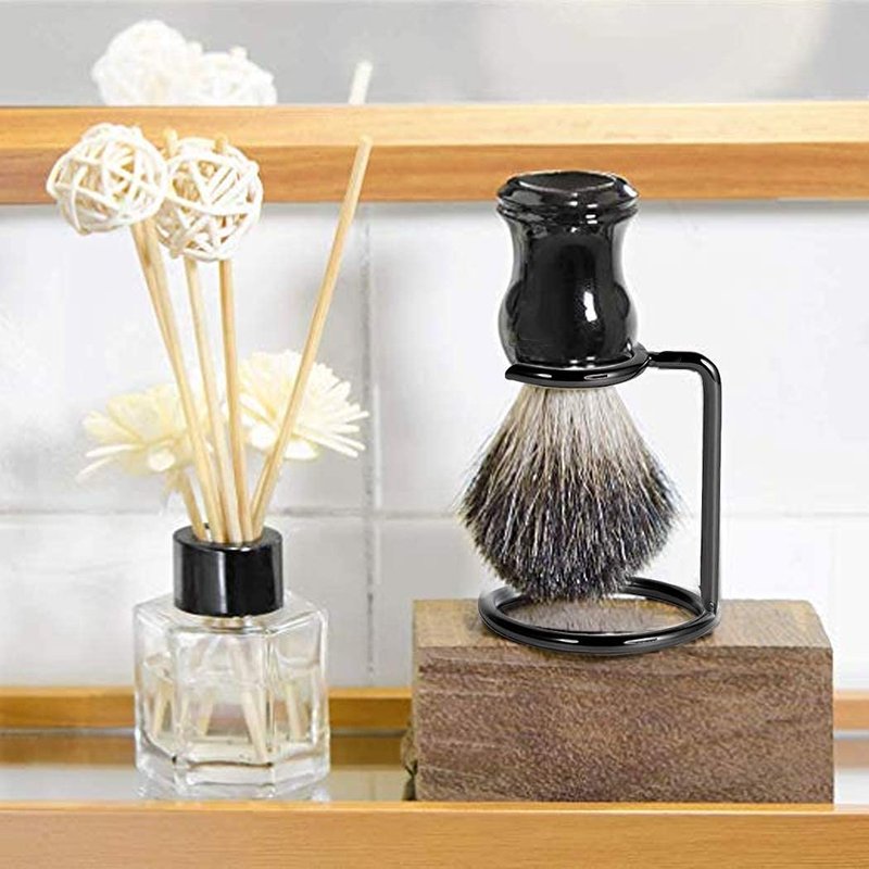 Grandslam Shave Brush Stand Stainless Steel for Badger Shaving Brushes Holder Height 2.8inch/7cm Space Saver