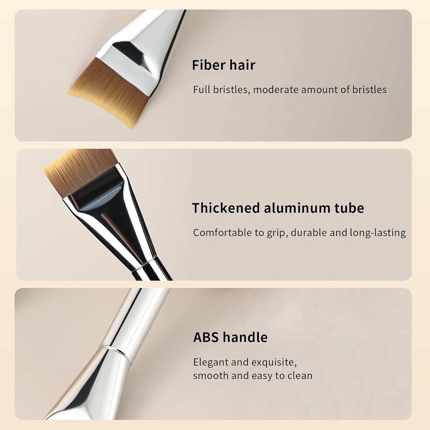 MSQ Foundation Brush - Angled Makeup Brush for Liquid Foundation & Cream Blending | Ultra Thin Design