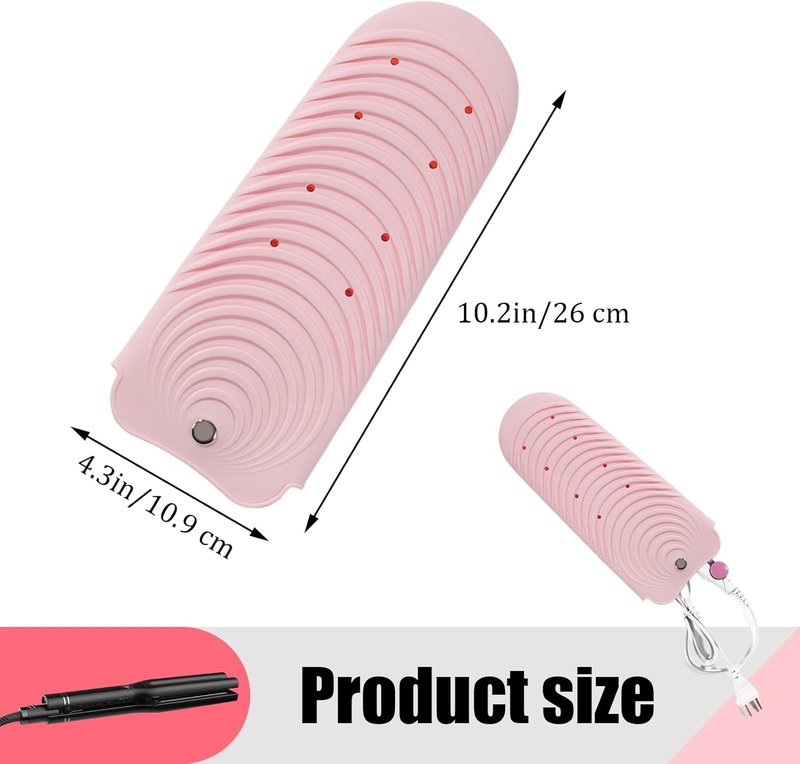 Heat Resistant Silicone Mat - Portable Curling Iron & Flat Iron Holder | Travel Case, Blue