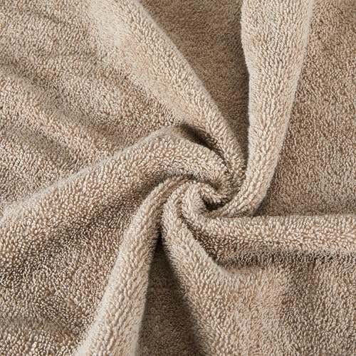 Amazon Basics 12-Pack 100% Cotton Washcloths, 12x12, Taupe