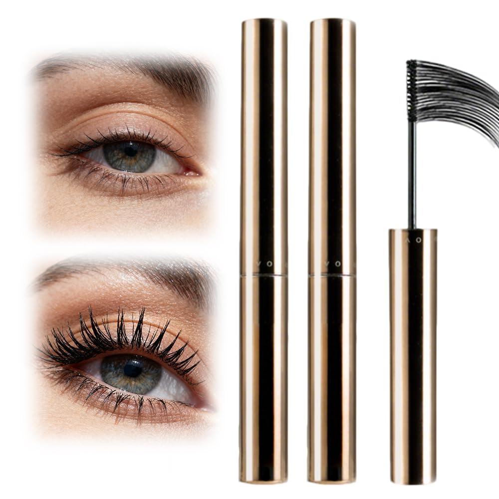 Lengthening Waterproof Mascara - Ultra-Fine Quick-Dry Formula for Short Lashes | Volumizing 3D Curling Black Mascara