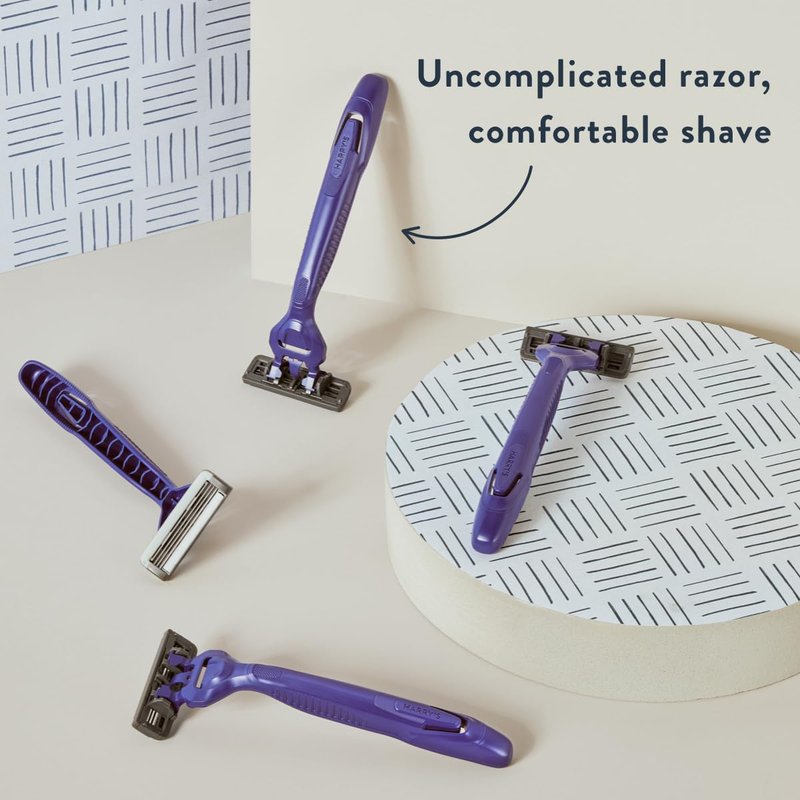 Harry's Men's Disposable Razors, 3-Blade Razors with Lubricating Strip and Pivoting Head, 4 Count