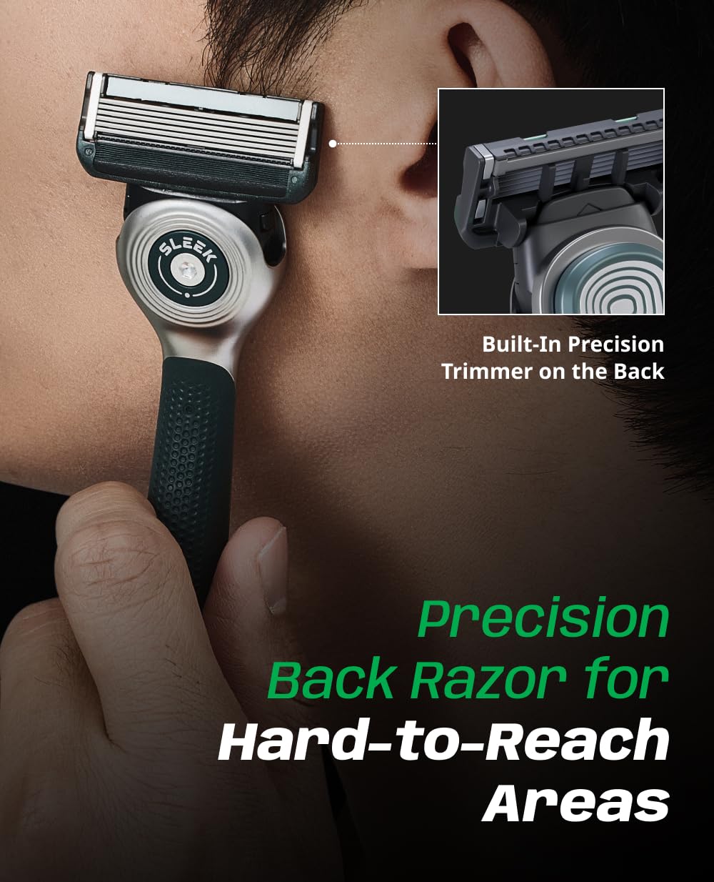 DORCO Sleek 6 Blade Razor for Men - Multi-Flex Technology for a Smooth Shave | Includes Handle + 2 Cartridges
