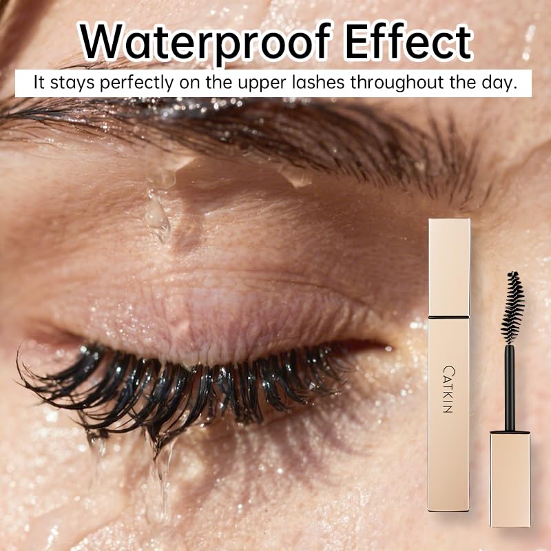 CATKIN Lash Lengthening Mascara - Volumizing, Clump-Free, Waterproof | Very Black, 7.5g for Dramatic Lashes