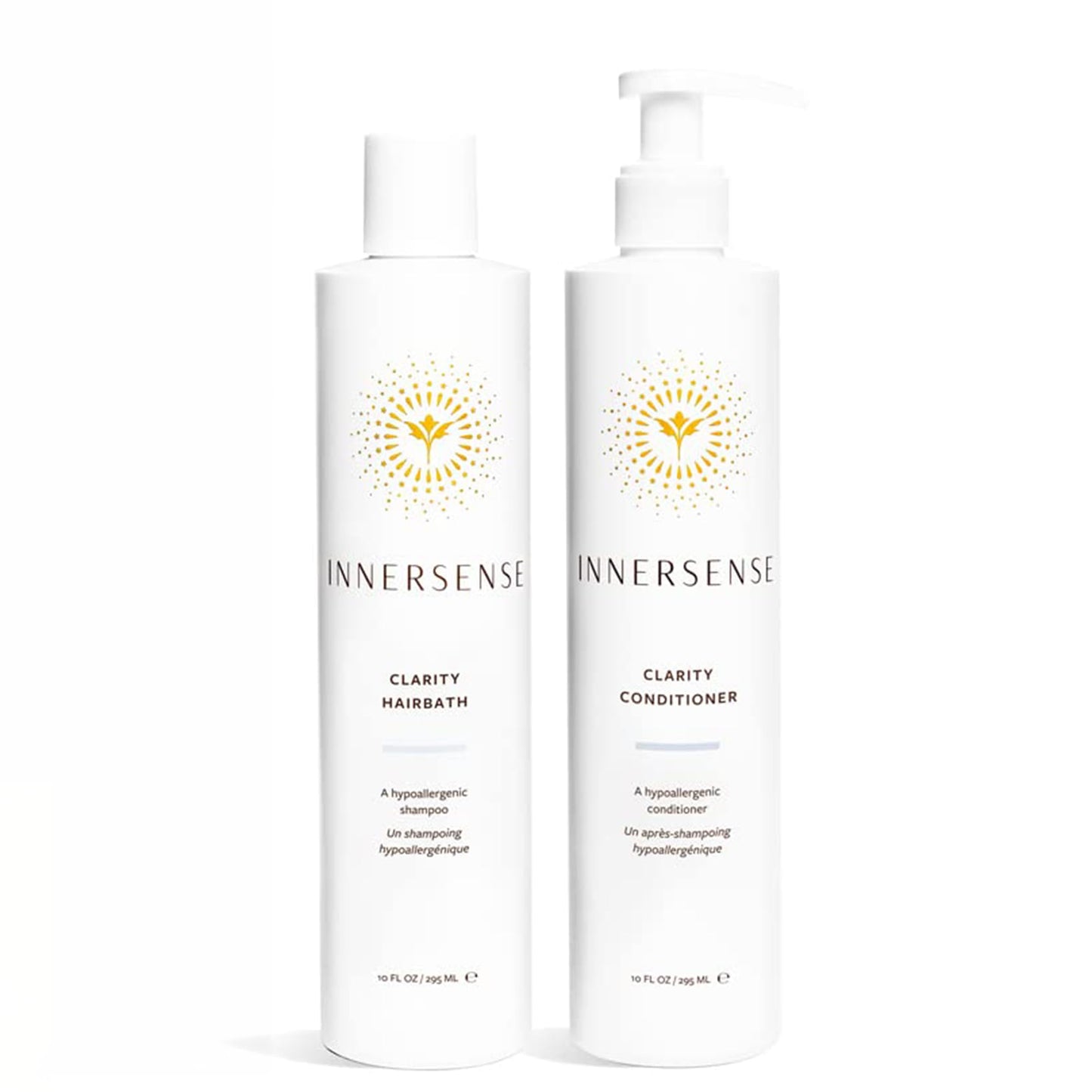 Innersense Organic Beauty - Natural Clear + Calm Hypoallergenic Clarity Hairbath + Conditioner Duo | Non-Toxic, Cruelty-Free Haircare (10 fl oz | 295 ml)